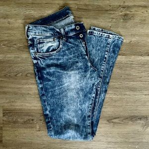 H&M Skinny Low Waist Jeans - Acid Wash Blue 34x34